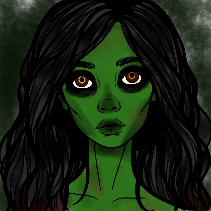 scary beautiful realistic girl