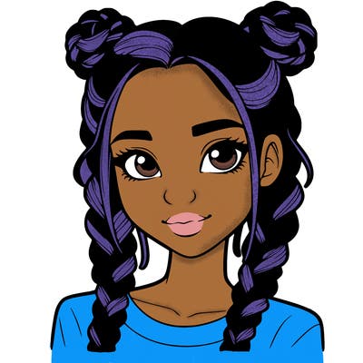 realistic girl with braids