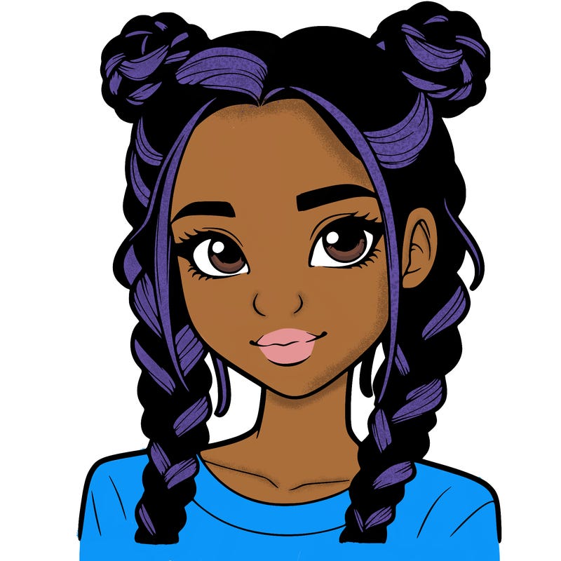 realistic girl with braids