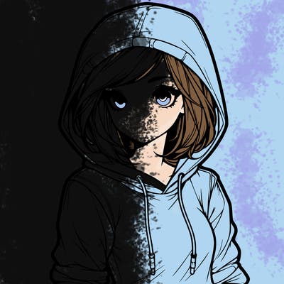 realistic girl with hoodie