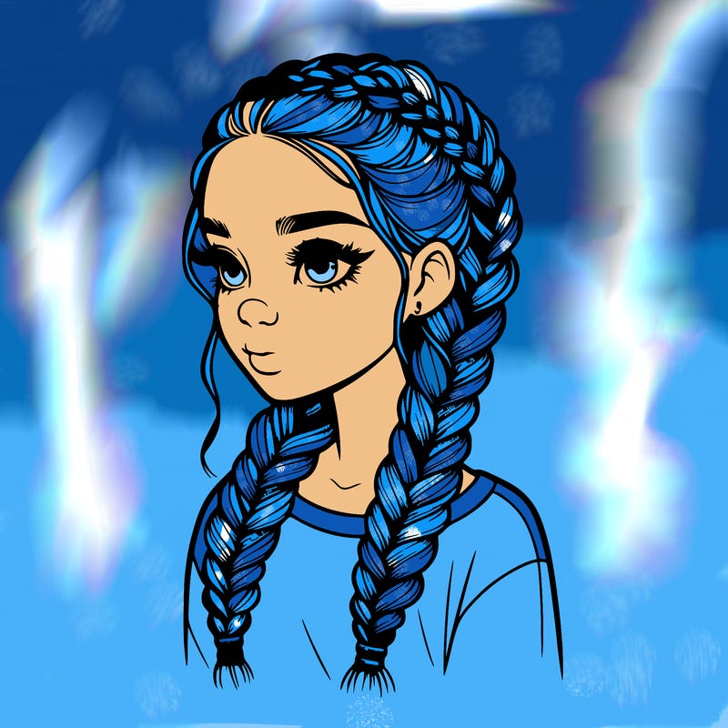 realistic girl with braids