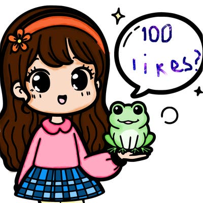 girl holding a frog with a speech bubble