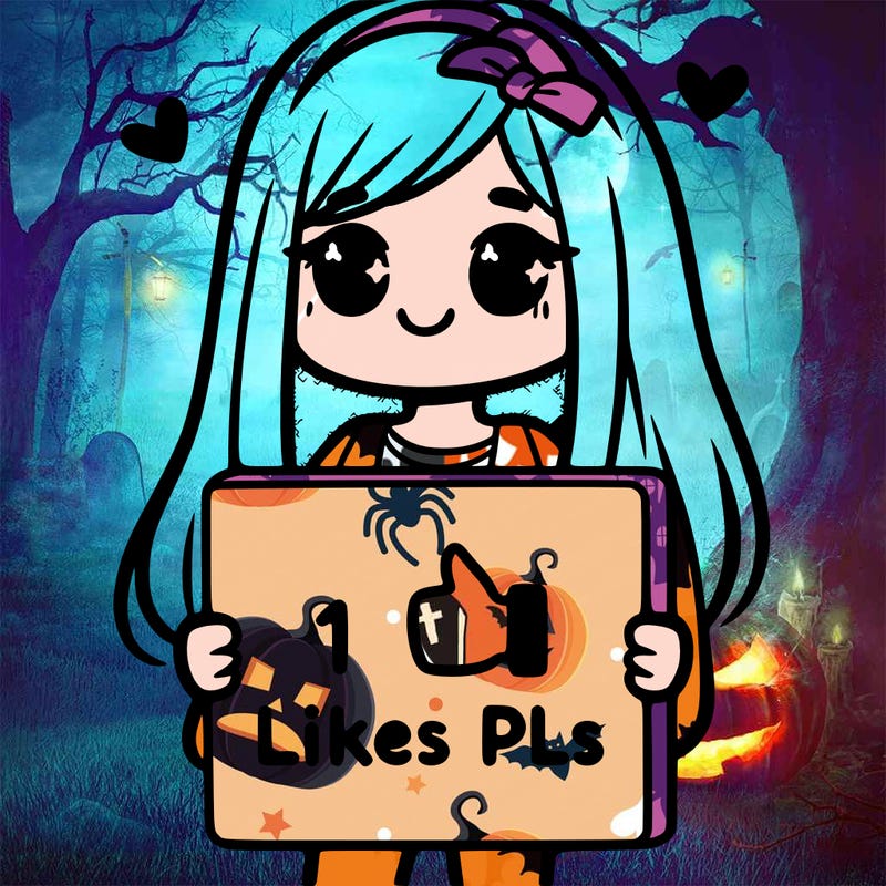 girl holding a sign saying 10 likes pls