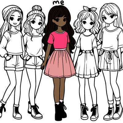 a group of five girls