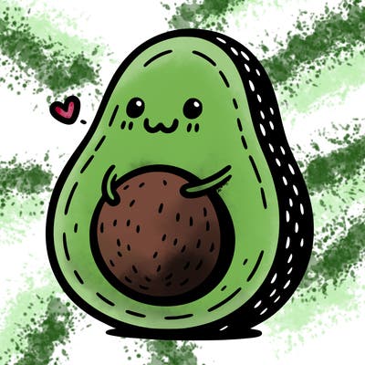 an avocado hugging an avocado