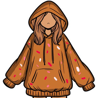 girl in oversized hoodie