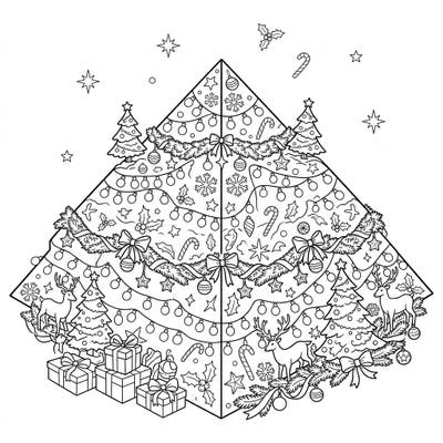 Discover a truly unique holiday coloring experience with our Bent Pyramid Christmas page! This intricate design combines ancient wonder with festive cheer, perfect for unleashing your creativity this season.