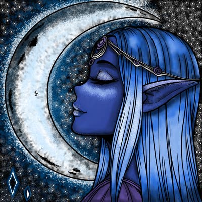 a realistic moon elf