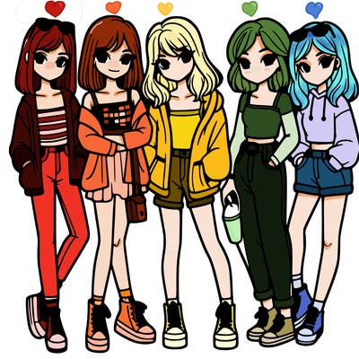 a group of girls teenagers