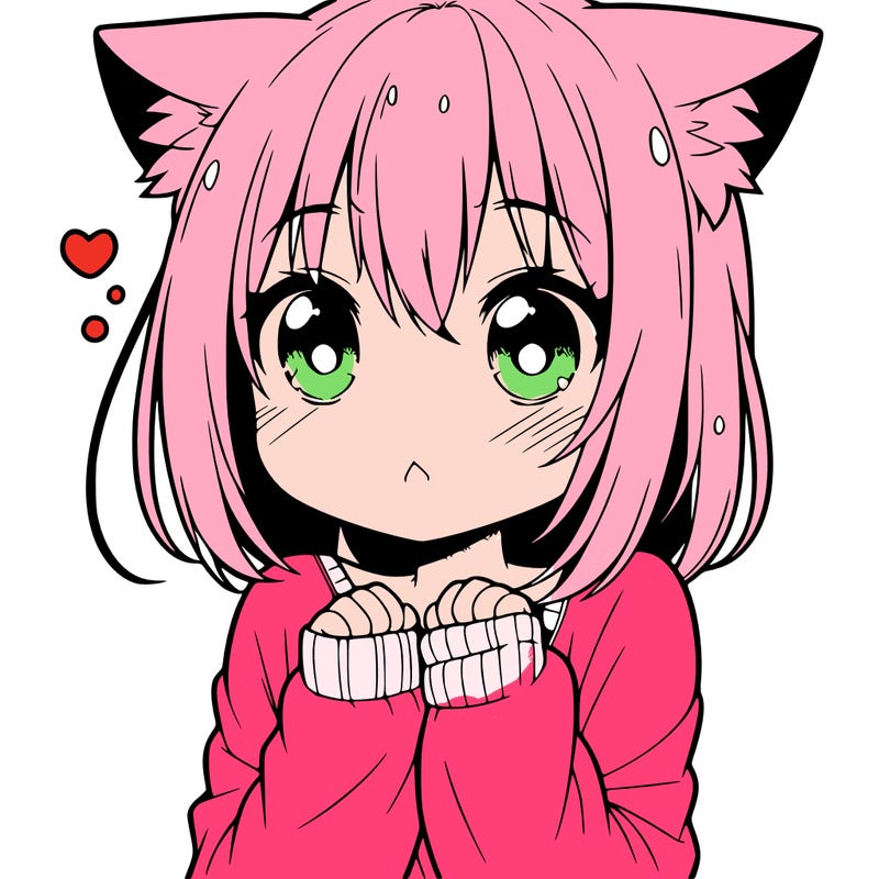 shy anime catgirl