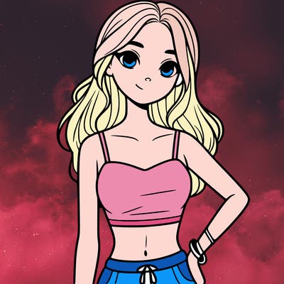 teen girl with crop top