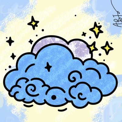 pink starry cloud sky