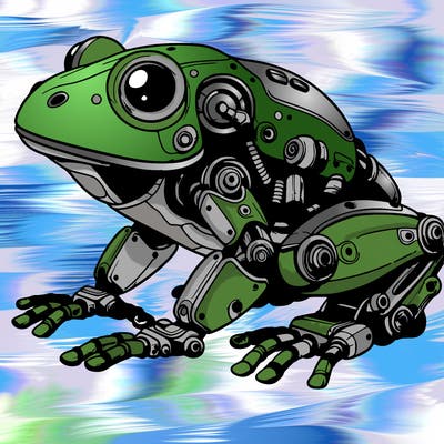 a realistic robot frog
