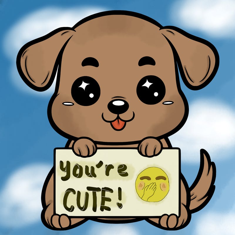 cute doggy holding white sign