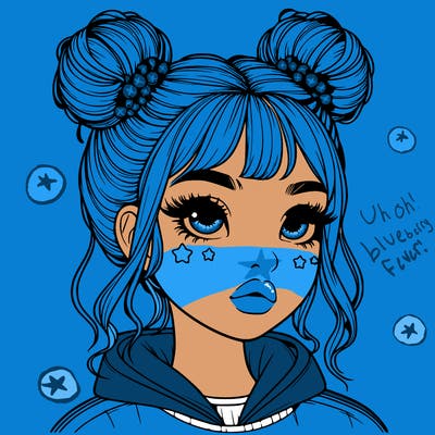 realistic girl with space buns