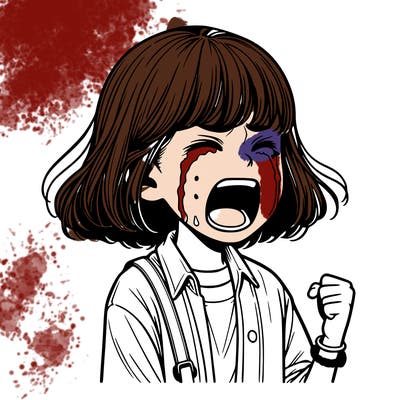realistic girl crying and yelling