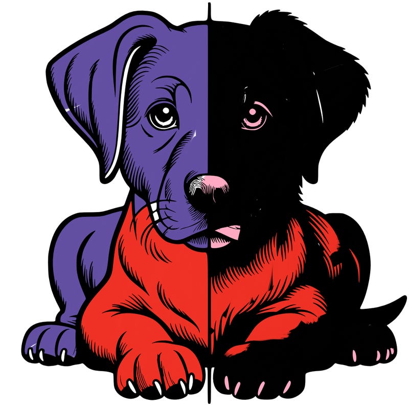 realistic dog split picture