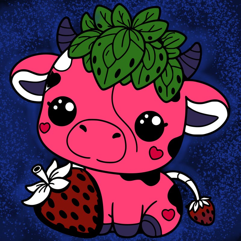 cute strawberry cow