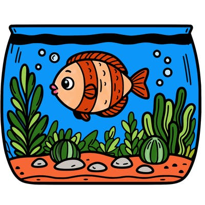 a fish in an aquarium