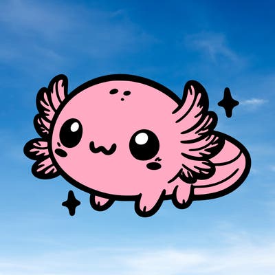 cute easy baby axolotl