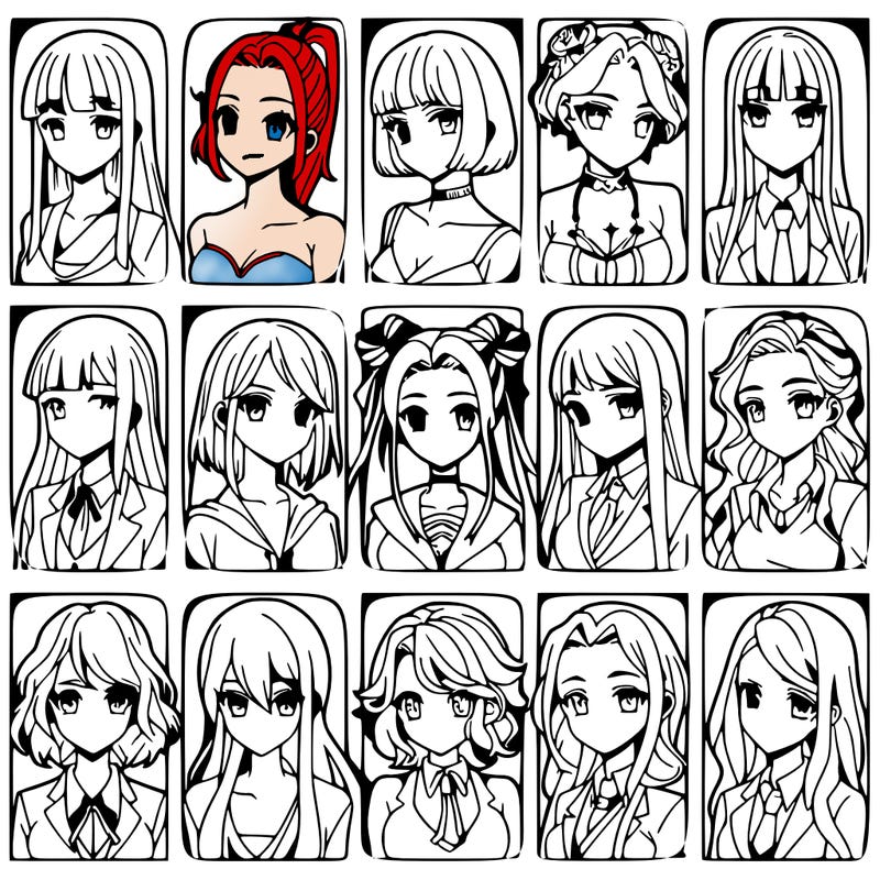 girls that look diffrent anime