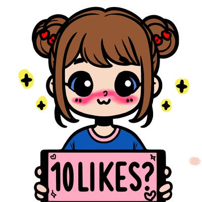 cute girl that is holding a sign that says 10 likes?