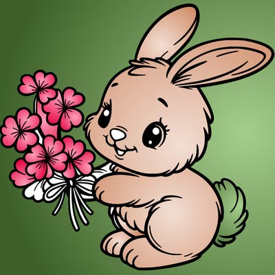 bunny with a bunch of clover