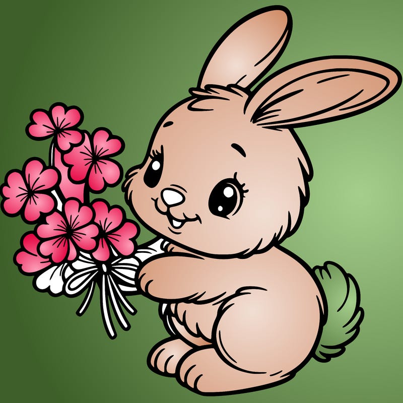 bunny with a bunch of clover