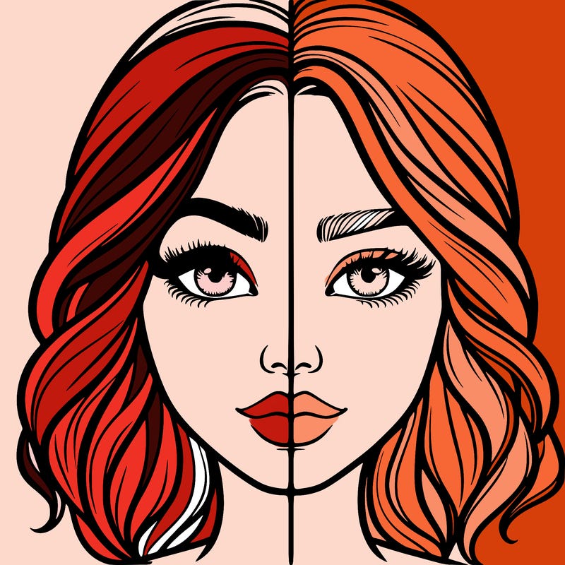 realistic girl split half