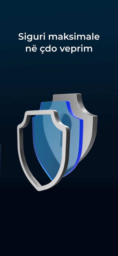 POK - Three overlapping shields representing maximum security and financial protection in the POK app