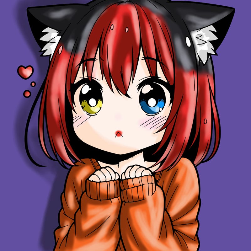 shy anime catgirl