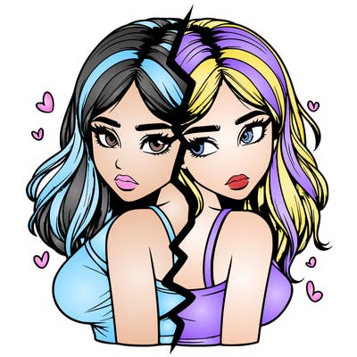 realistic girl split