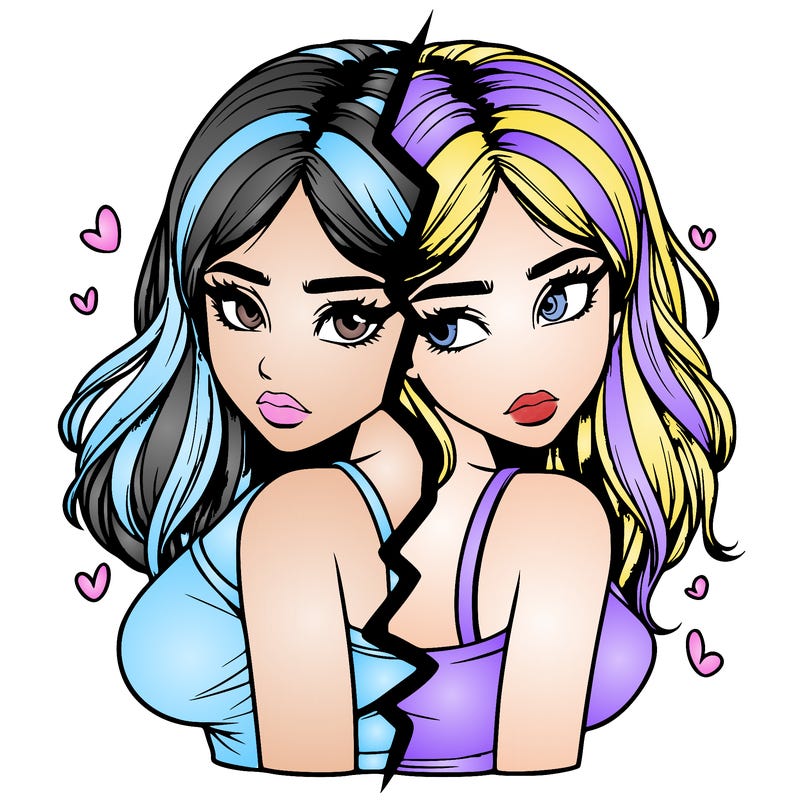 realistic girl split