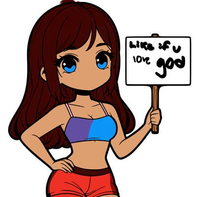 girl in a cute crop top holding a blank sign