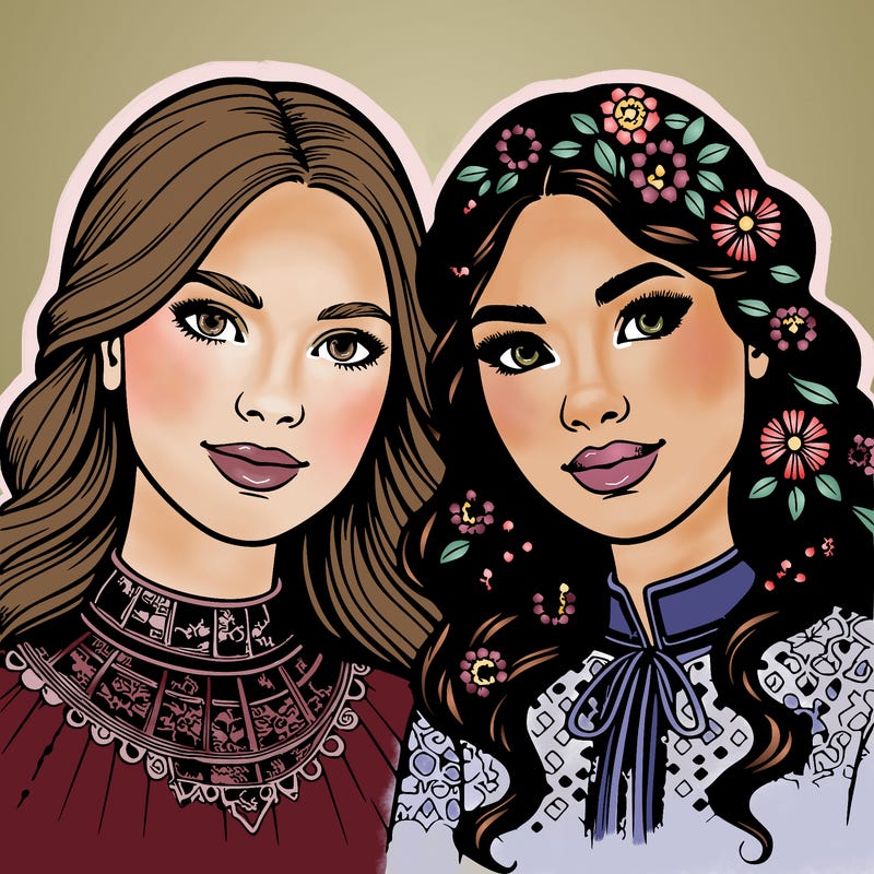 beautiful best friends women realistic