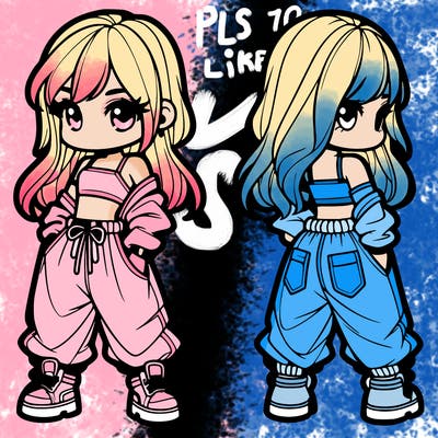 girl in crop top and baggy pants