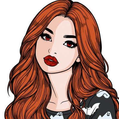 realistic girl with hair on her hair and lips