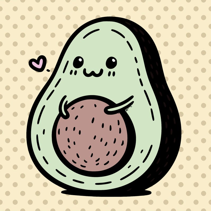 an avocado hugging an avocado