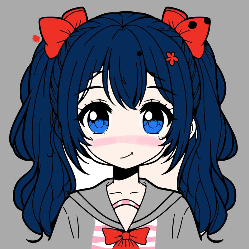 anime girl with no mouth