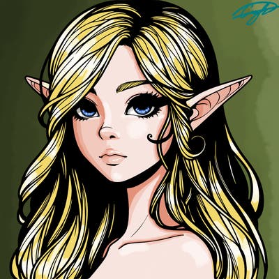 elf girl realistic dark fantasy