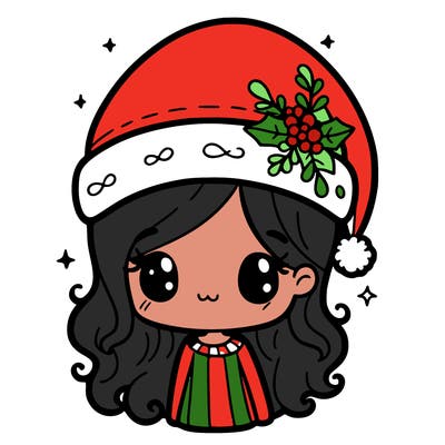 christmas hat girl