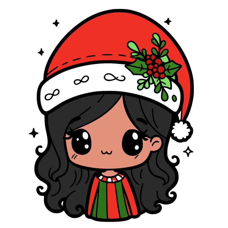 christmas hat girl