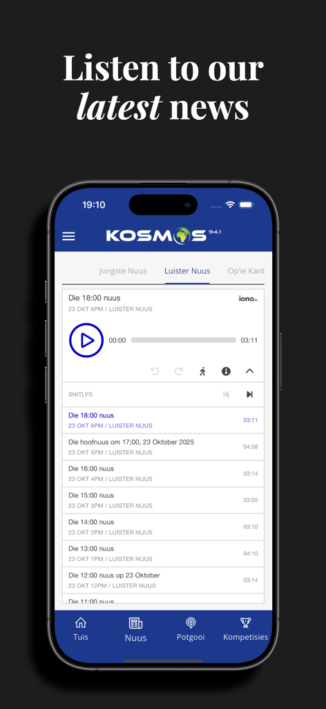 Kosmos 94.1 - Kosmos 94.1 radio app news player and updates list