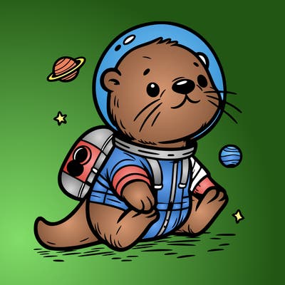 otter in a space suit