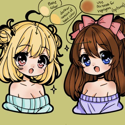 cute anime girls with cute hair styles