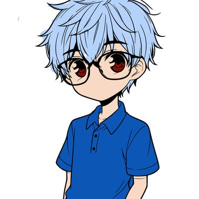 boy manga character with glasses