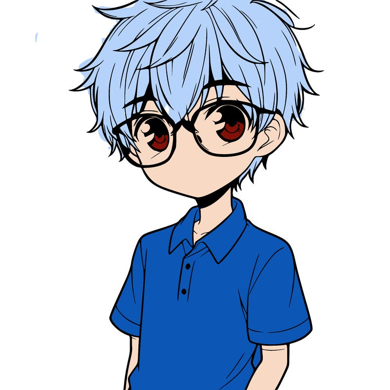 boy manga character with glasses