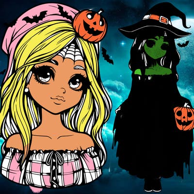halloween realistic girl