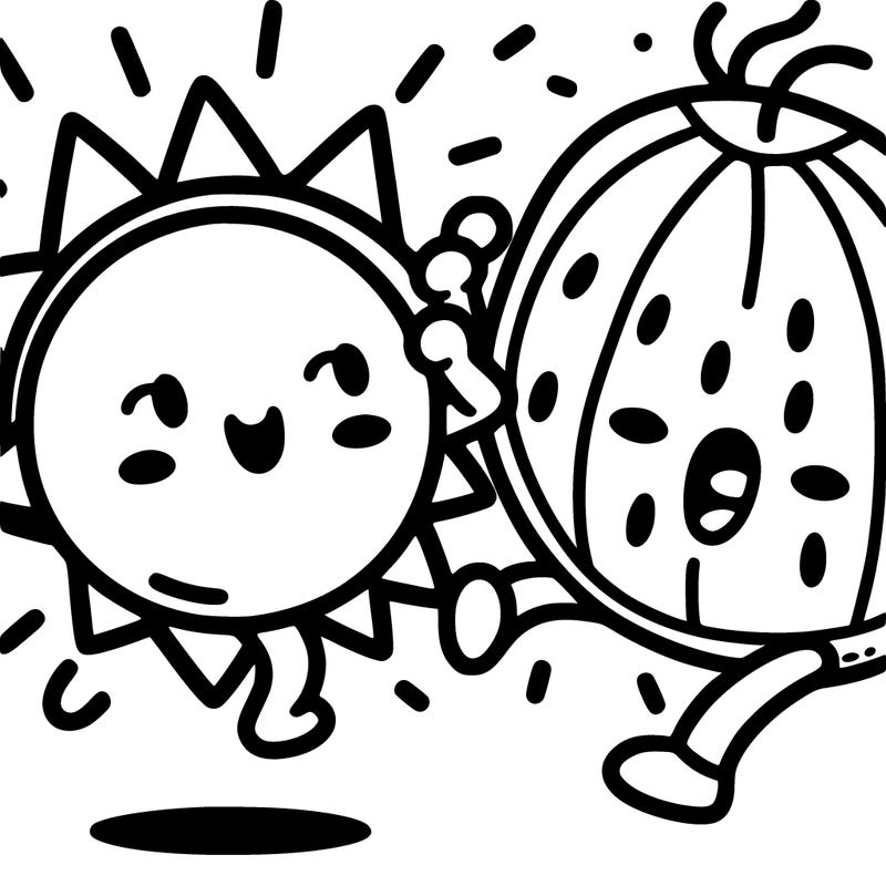 sunny and melon and sunny is prancing melon