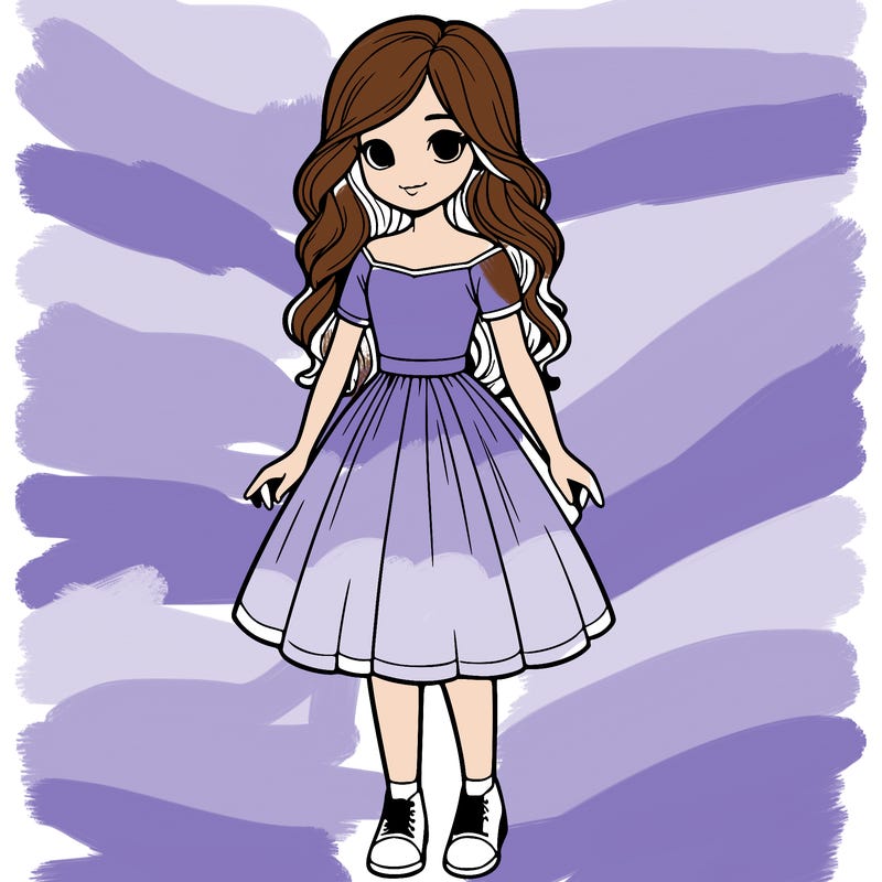 realistic girl in dress